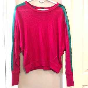 🌺We The Free - Free People Hot Pink Dolman Floral Embroidered Sweater🌺